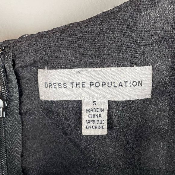 Dress the Population Shaireen Plaid Grid Midi Dress Black White Size S - Picture 8 of 16